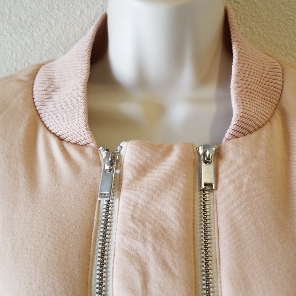 Zara Studio Plush Double Zipper Bomber Jacket M-L - Picture 2 of 6